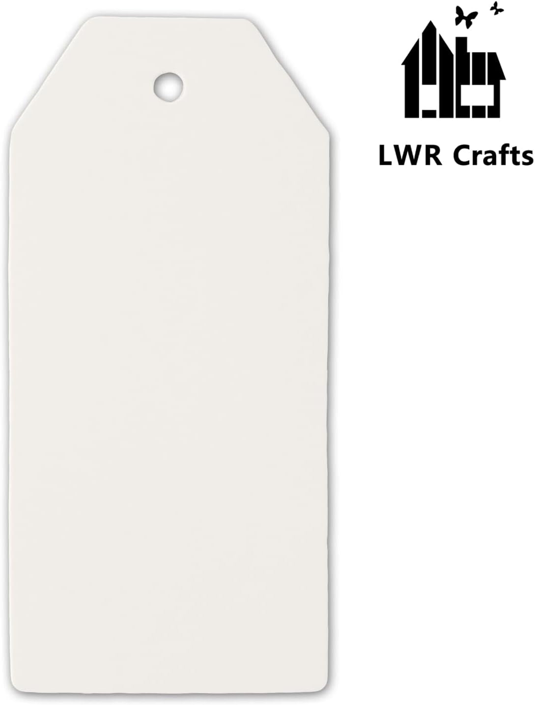 100 Hang Tags with Jute Twines 100Ft (White, 3 3/4" X 1 3/4")