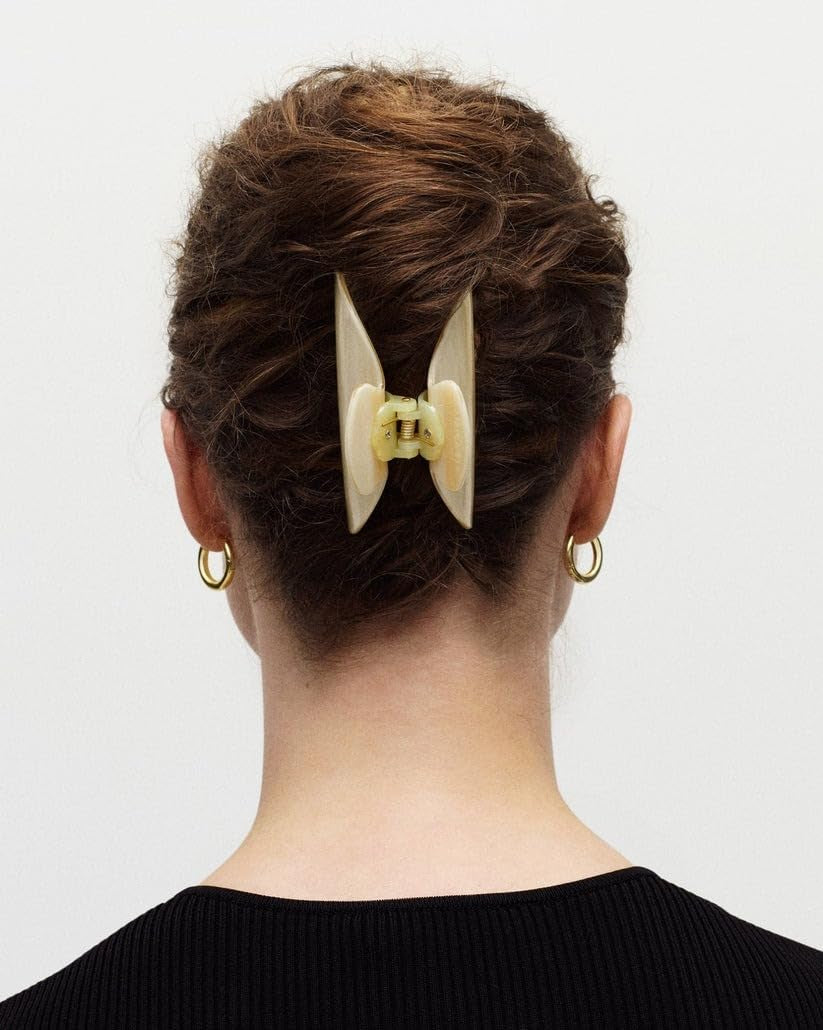 Women Hair Clip Midi Heirloom Claw Clip, 3.5 Inch Hair Clamp Fashion Hair Accessories (Sand Shell)