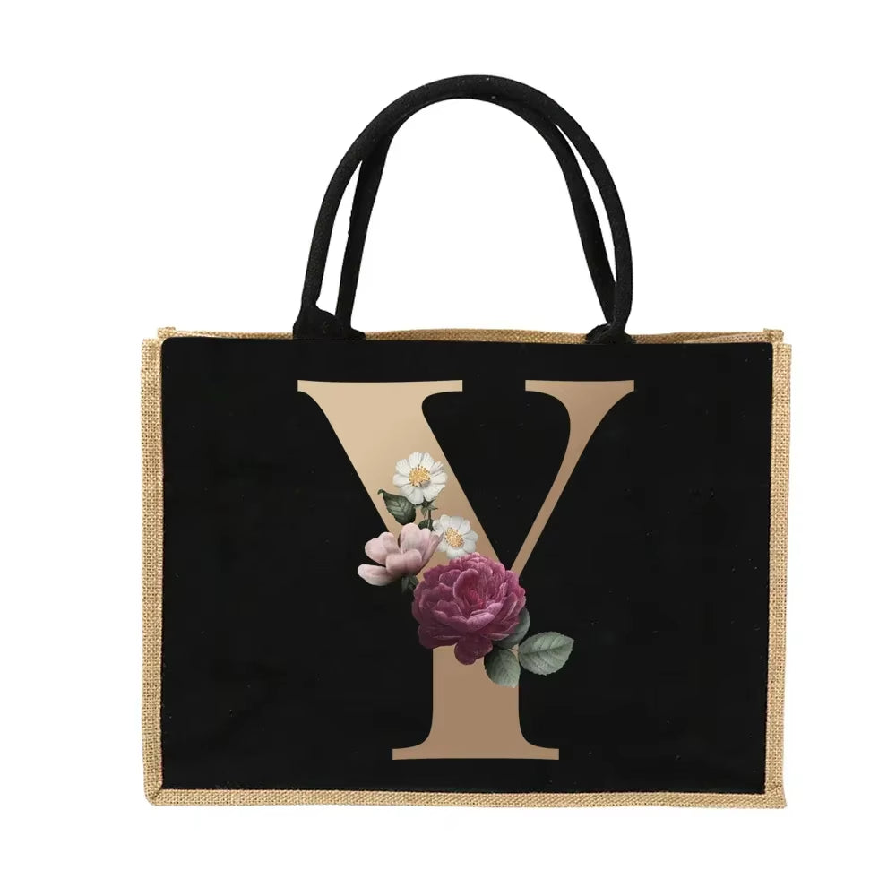 Jute Shoulder Tote Bag - Eco-Friendly Reusable Shopper