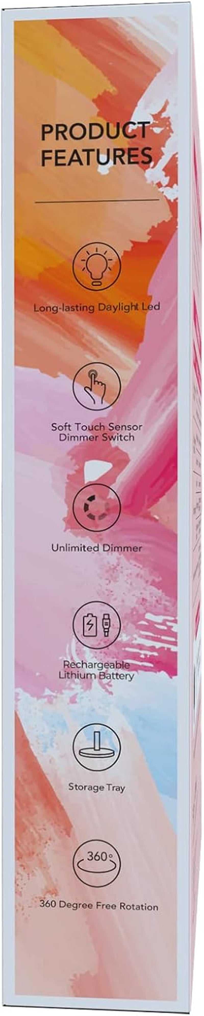 Large Lighted Vanity Makeup Mirror, 14.56 in X 8.97 In, 88 LED, 360 Rotation Touch Screen, 10X Magnification Tabletop Cosmetic Make up Mirror, Rose Gold