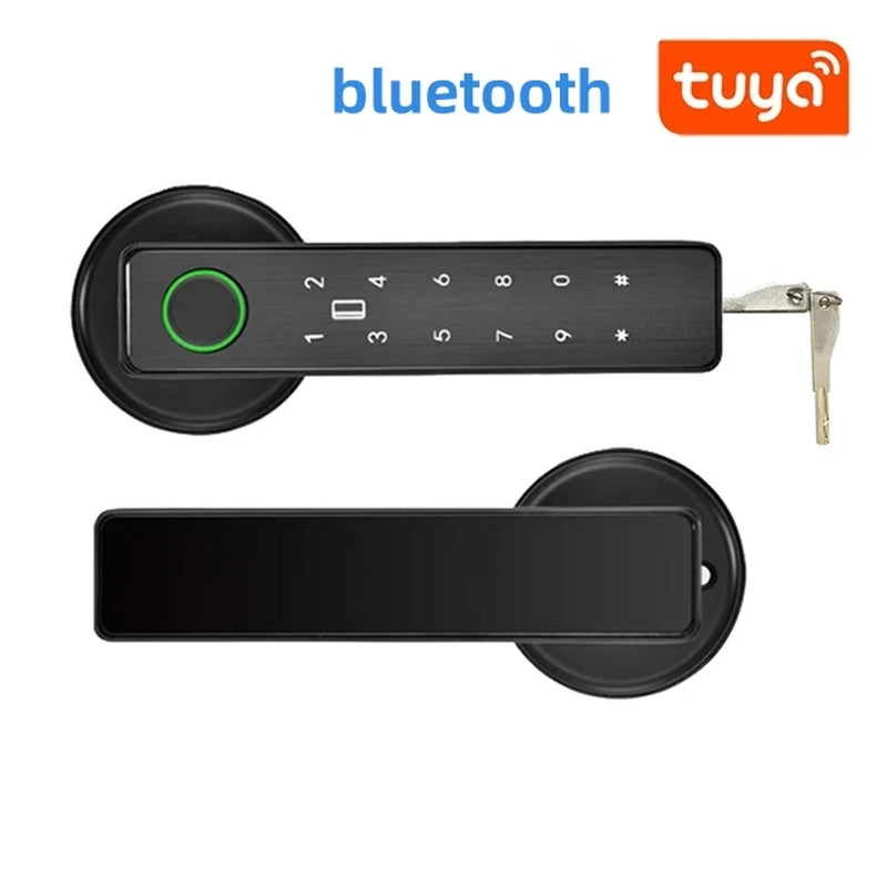 Tuya APP Remote Control Wifi Electronic Smart Door Lock with Biometric Camera Fingerprint Smart Card Password Key Unlock