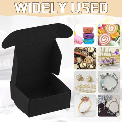 10Pcs Small Kraft Paper Gift Boxes 2.16'' X 2.16'' X 0.98'' for Ornaments Earring Jewelry Wrapping Packaging Cardboard Boxes