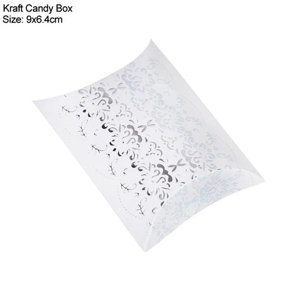 10/20/30Pcs Pillow Candy Box Kraft Paper Christmas Gift Packaging Boxes Candy Bags Wedding Favors Birthday Party Decorations