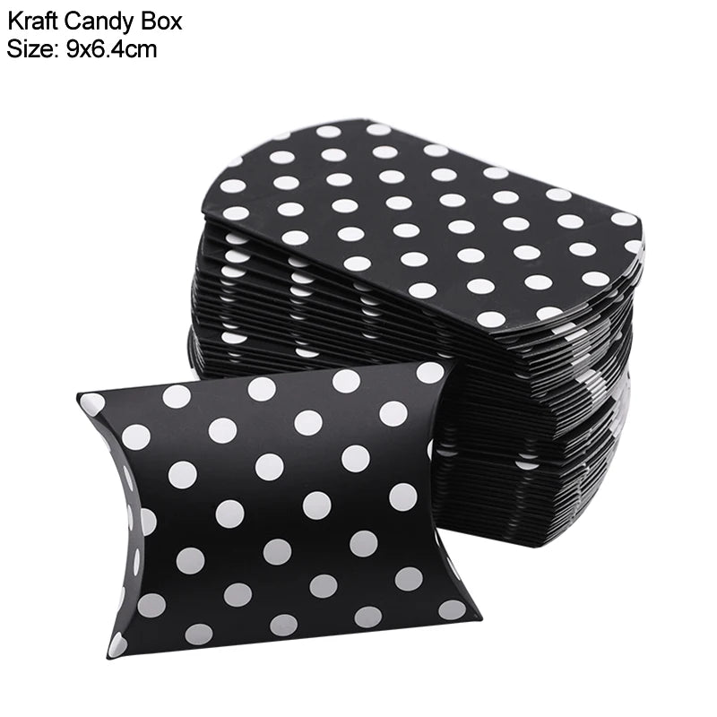 10/20/30Pcs Pillow Candy Box Kraft Paper Christmas Gift Packaging Boxes Candy Bags Wedding Favors Birthday Party Decorations