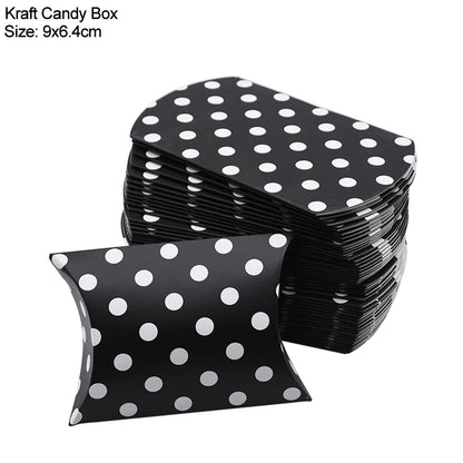 10/20/30Pcs Pillow Candy Box Kraft Paper Christmas Gift Packaging Boxes Candy Bags Wedding Favors Birthday Party Decorations