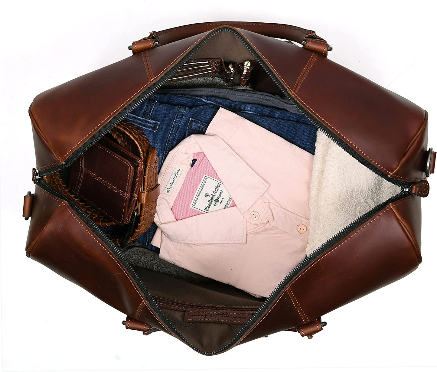 Leather Duffel Bag for Men & Women Travel, Weekend, Overnight, Gym Bag