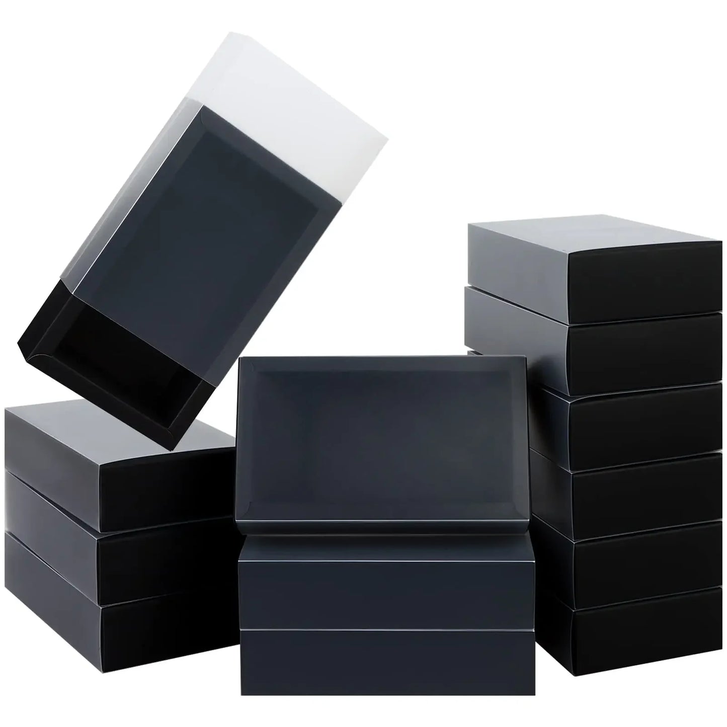 20Pcs Kraft Paper Gift Box Wedding Party Cookie Candy Boxes with Clear PVC Window Soap Jewelry Display Drawer Packaging Boxes