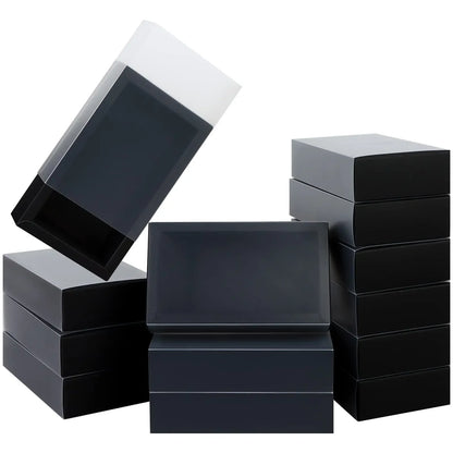 20Pcs Kraft Paper Gift Box Wedding Party Cookie Candy Boxes with Clear PVC Window Soap Jewelry Display Drawer Packaging Boxes
