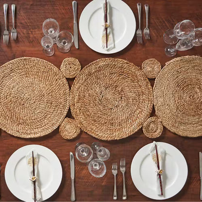 Natural Tan/Beige 1 Ft. 4 In. X 6 Ft. 8 In. Organic Jute Table Runner