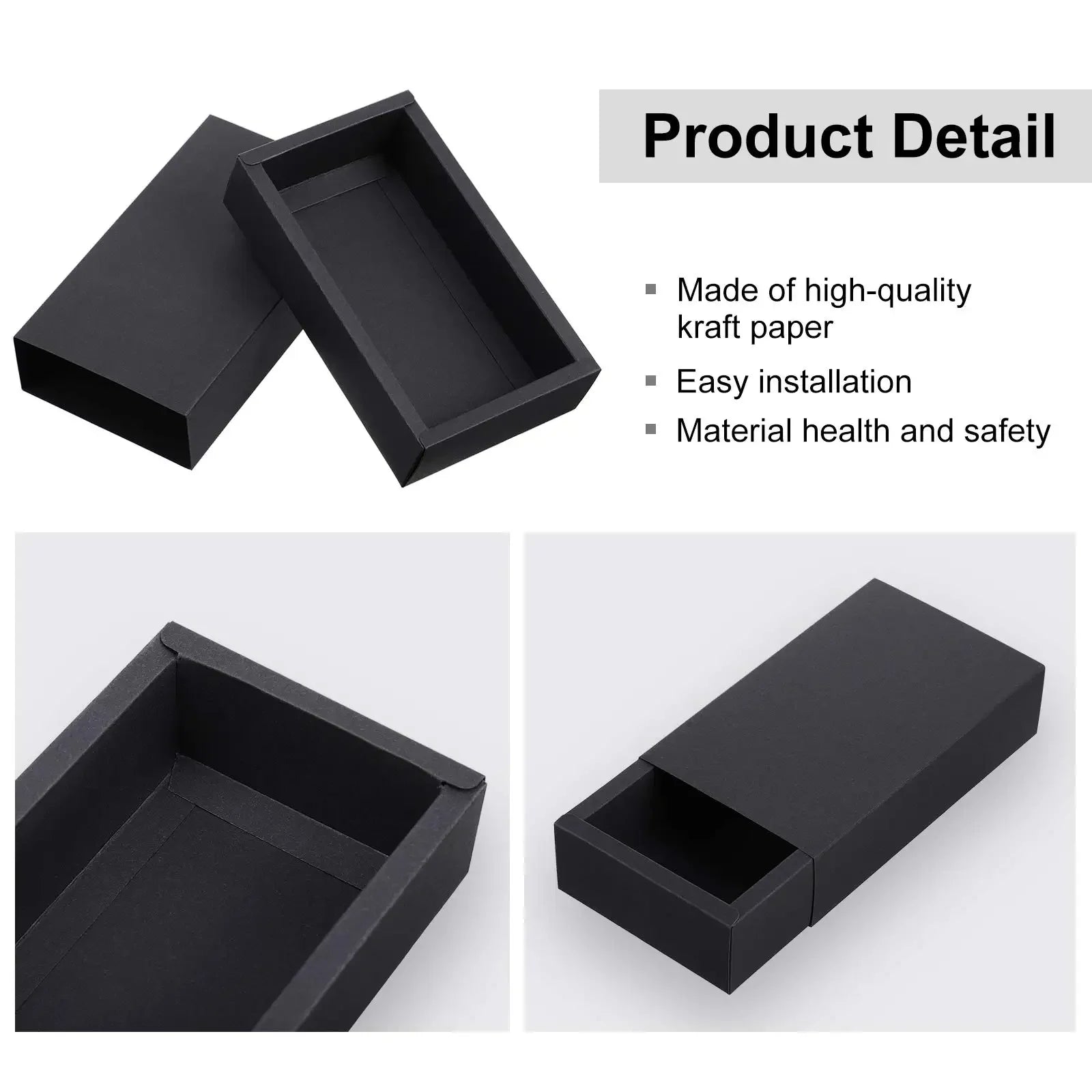 20Pcs Kraft Paper Gift Box Wedding Party Cookie Candy Boxes with Clear PVC Window Soap Jewelry Display Drawer Packaging Boxes