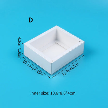 10Pcs Pull-Out Gift Boxes Drawer Kraft Paper Boxes with Clear Window Gift Jewelry Packaging Business Wedding Birthday Party