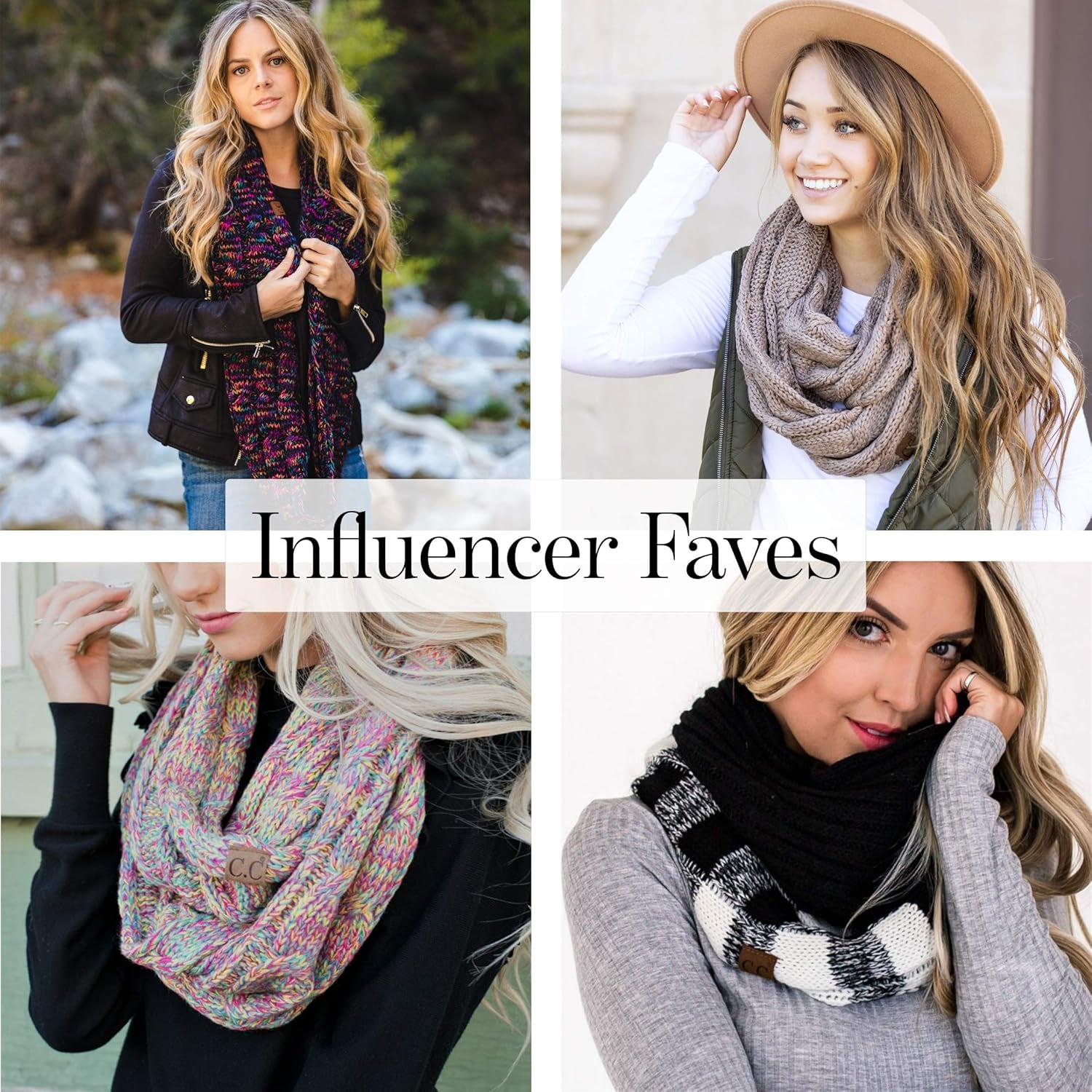 Infinity Scarf Women Winter Cable Knit Circle Wrap - Mother'S Day Gift