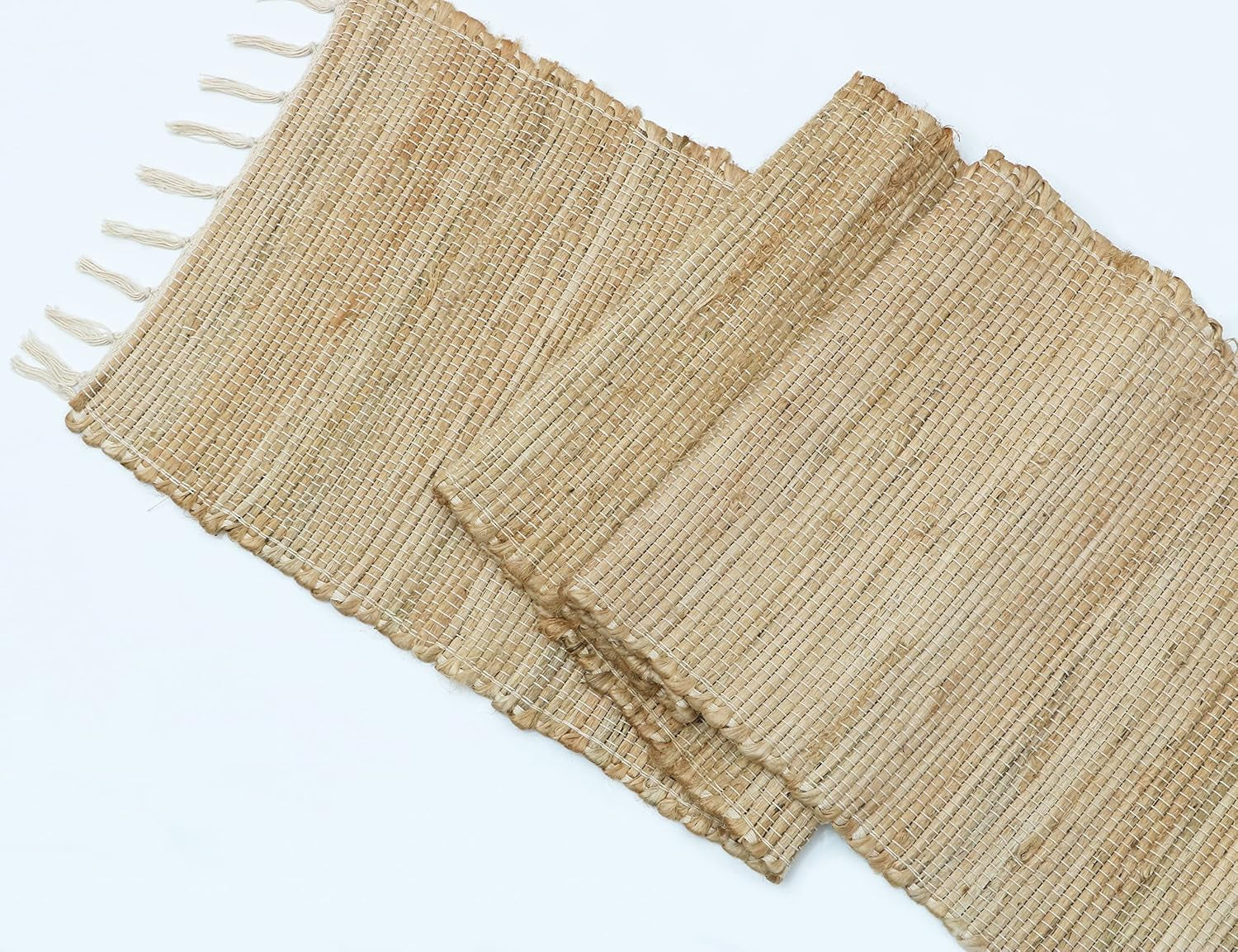 Table Runner 13'' X 72'' Eco-Friendly Hand-Made Vintage Jute Mats for Parties, Dining Table, Wedding, Boho Table Runner, Perfect for Decor - Natural Jute