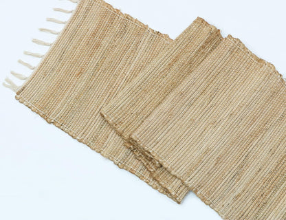 Table Runner 13'' X 72'' Eco-Friendly Hand-Made Vintage Jute Mats for Parties, Dining Table, Wedding, Boho Table Runner, Perfect for Decor - Natural Jute