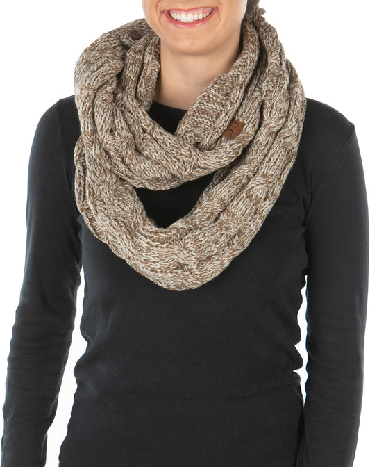 Infinity Scarf Women Winter Cable Knit Circle Wrap - Mother'S Day Gift