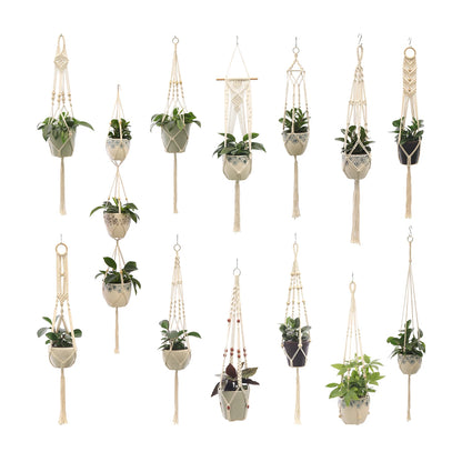 Hanging Plant Handmade Macrame Plant Hanger Flower Pot Planter Hanger Wall Decor Courtyard Garden Hanging Planter Hanging Basket