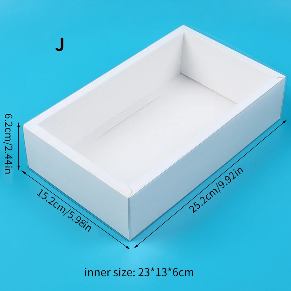10Pcs Pull-Out Gift Boxes Drawer Kraft Paper Boxes with Clear Window Gift Jewelry Packaging Business Wedding Birthday Party