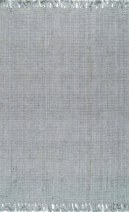Daniela Grey, 6' X 9', Handmade, Jute, Tassel, Soft and Textured, High Traffic, Stain Resistant, Easy Clean, Durable Area Rug for Bedroom, Living Room, Dining Space, Foyer, Entryway