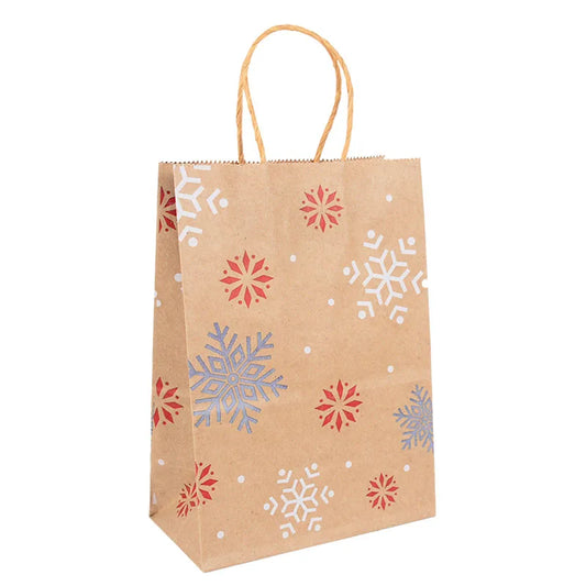 5Pcs Kraft Paper Gift Bags Merry Christmas Candy Cookie Packaging Bag Boxes Natal Kids Favors 2025 New Year Party Decoration