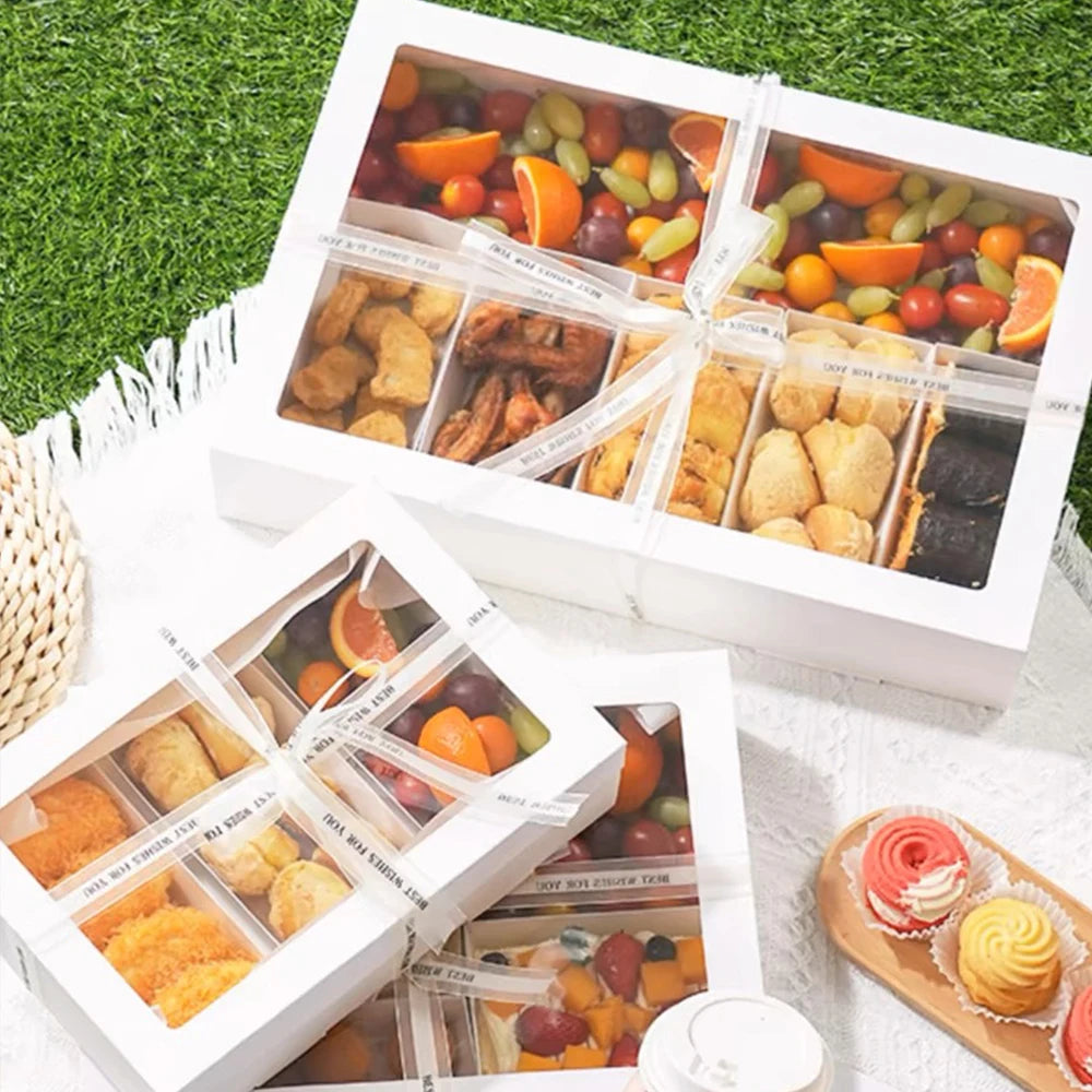 10Pcs Pull-Out Gift Boxes Drawer Kraft Paper Boxes with Clear Window Gift Jewelry Packaging Business Wedding Birthday Party