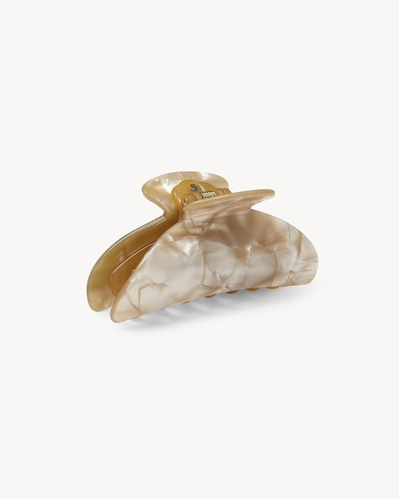 Women Hair Clip Midi Heirloom Claw Clip, 3.5 Inch Hair Clamp Fashion Hair Accessories (Sand Shell)