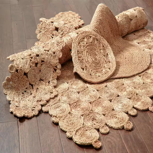 Natural Tan/Beige 1 Ft. 4 In. X 6 Ft. 8 In. Organic Jute Table Runner