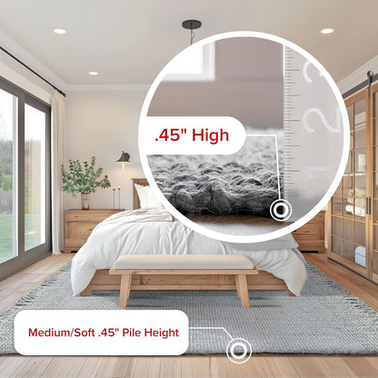 Daniela Grey, 6' X 9', Handmade, Jute, Tassel, Soft and Textured, High Traffic, Stain Resistant, Easy Clean, Durable Area Rug for Bedroom, Living Room, Dining Space, Foyer, Entryway