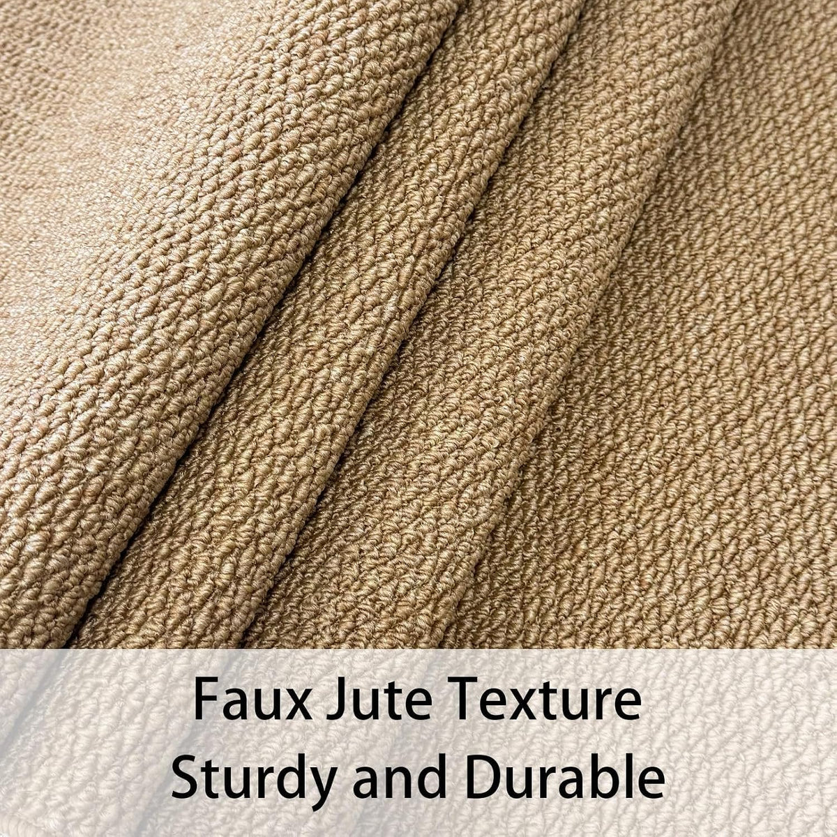 Kitchen Mat Set - 3 Pcs Faux Jute Laundry Room Rugs Kitchen Sink Mat, Farmhouse Entrance Doormat, Washable Area Rug for Bedroom Entryway Hallway Mudroom Decor, Indoor/Outdoor, Coffee