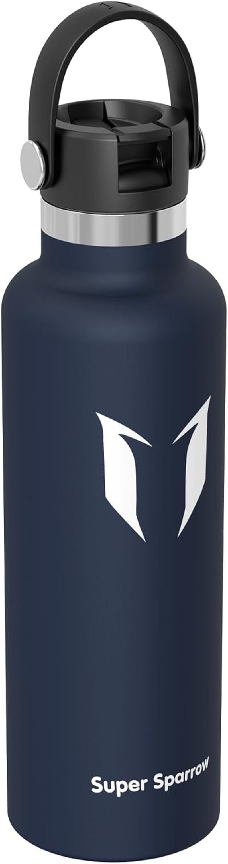 Insulated Water Bottle - 17 Oz / 25 Oz / 32 Oz - Standard Mouth Flipflow Flask - BPA Free, Leak Proof Drink Bottle- Ergonomic Straw Water Bottles for Work, Gym, Travel, Sports