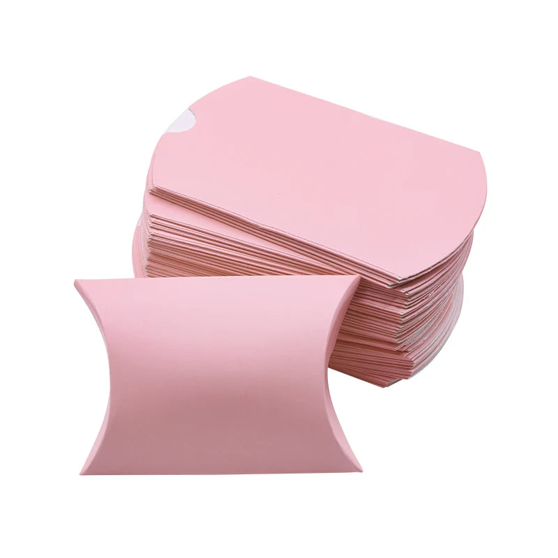 10/20/30Pcs Pillow Candy Box Kraft Paper Christmas Gift Packaging Boxes Candy Bags Wedding Favors Birthday Party Decorations