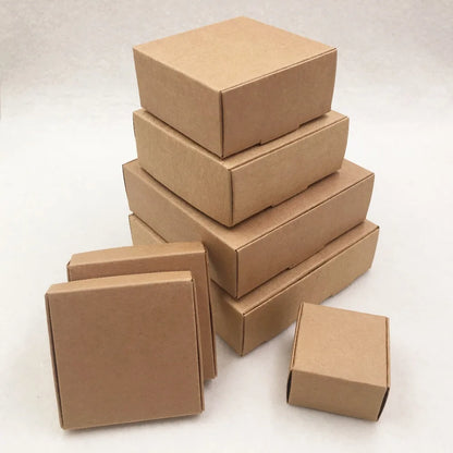 50Pcs/Lot Gift Box Kraft Paper Jewelry Boxes Blank Carry Case Jewelry Accessory Packaging Handmade Cardboard Display Paper Boxes