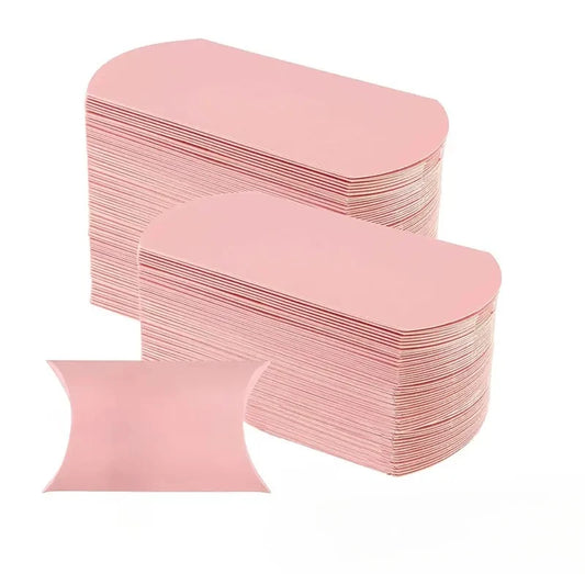 50/100PCS Pink Pillow Paper Box Kraft Paper Candy Jewelry Wedding Birthday Party Christmas Halloween Gift Packaging Boxes