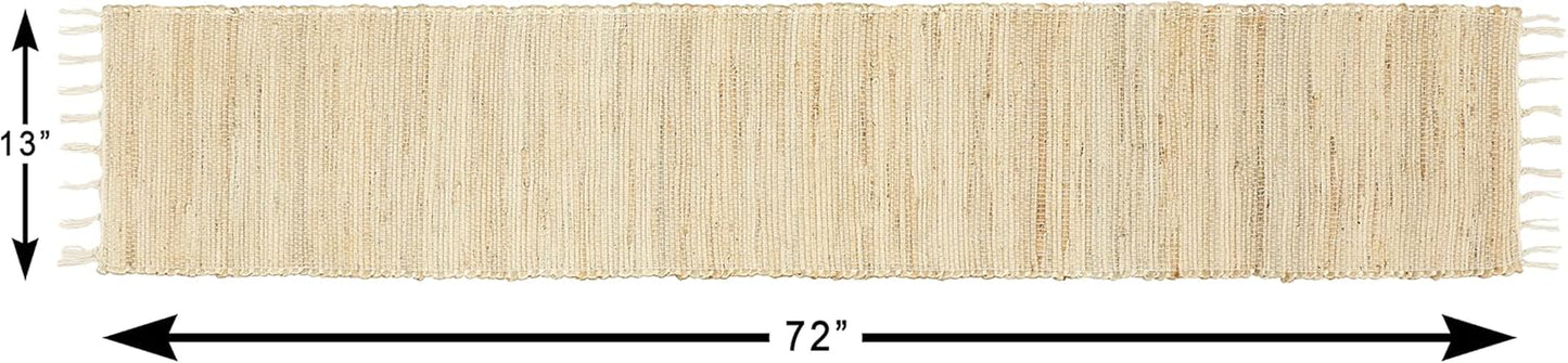 Table Runner 13'' X 72'' Eco-Friendly Hand-Made Vintage Jute Mats for Parties, Dining Table, Wedding, Boho Table Runner, Perfect for Decor - Natural Jute