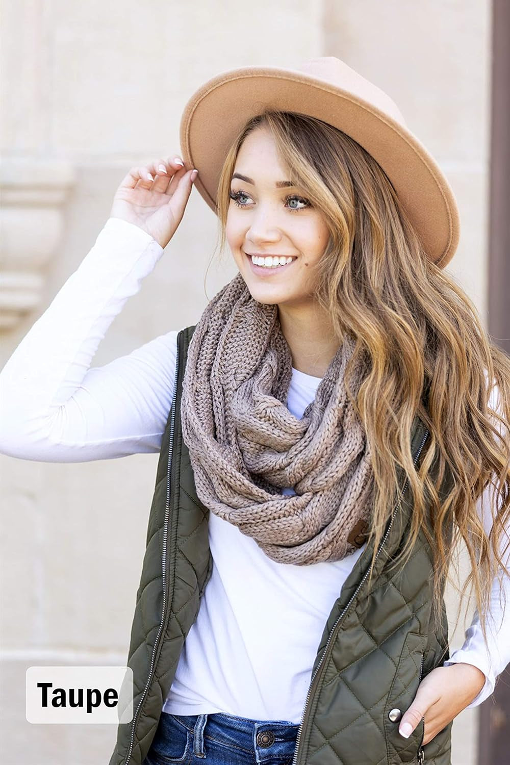 Infinity Scarf Women Winter Cable Knit Circle Wrap - Mother'S Day Gift