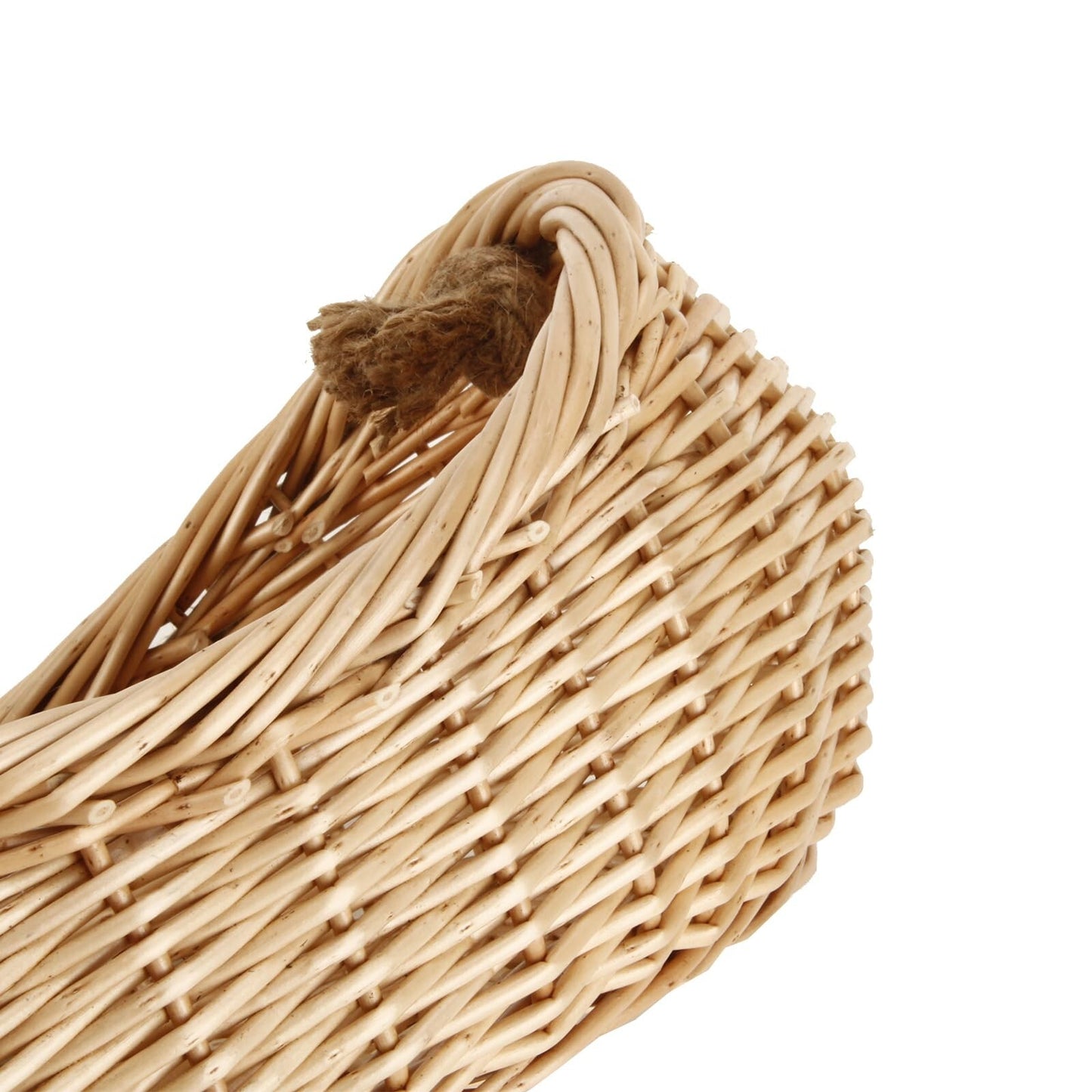 JJSQ Wicker Woven Basket with Jute Rope Handle Garden Harvest Basket Wicker S...