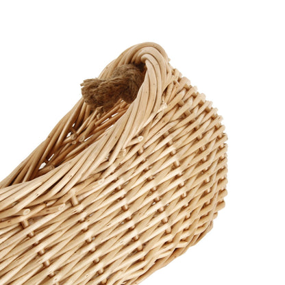 JJSQ Wicker Woven Basket with Jute Rope Handle Garden Harvest Basket Wicker S...