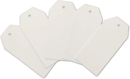 100 Hang Tags with Jute Twines 100Ft (White, 3 3/4" X 1 3/4")