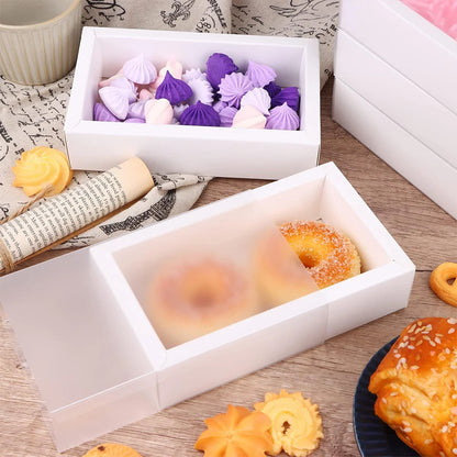 10Pcs Pull-Out Gift Boxes Drawer Kraft Paper Boxes with Clear Window Gift Jewelry Packaging Business Wedding Birthday Party