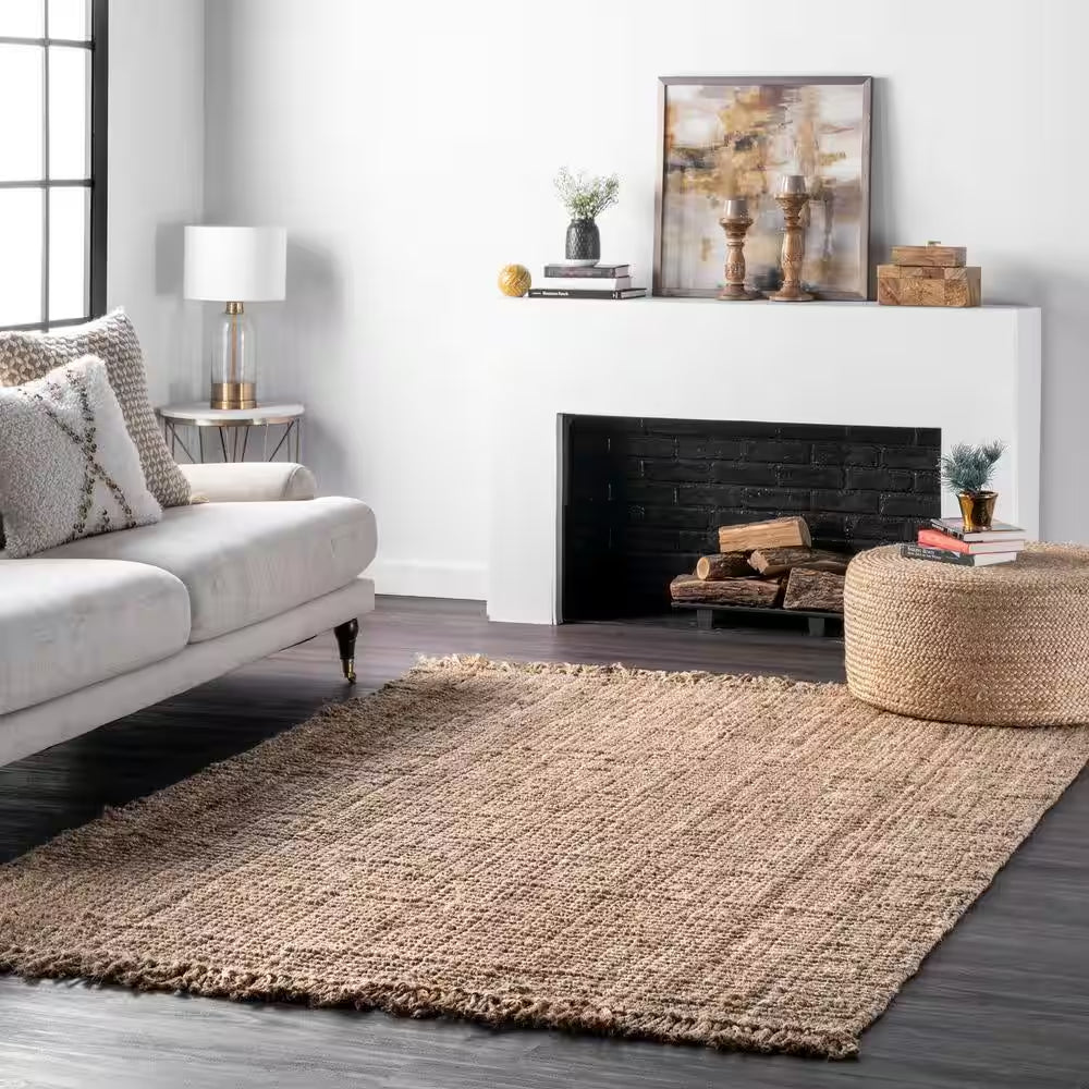 Natura Chunky Loop Jute Tan 4 Ft. X 6 Ft. Area Rug