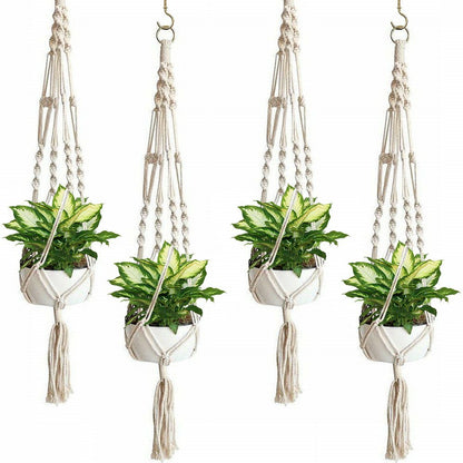 2 Pack Plant Hanger Flower Pot Plant Holder Large 4 Legs Macrame Jute 41 Inch US