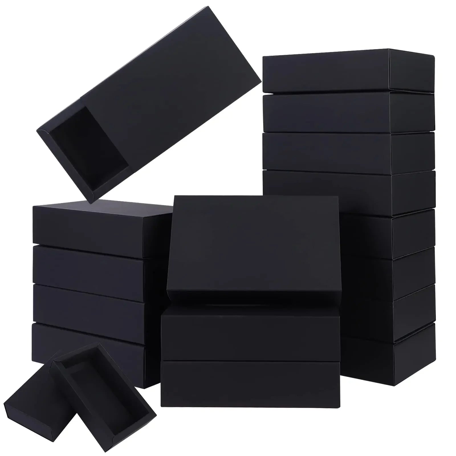 20Pcs Kraft Paper Gift Box Wedding Party Cookie Candy Boxes with Clear PVC Window Soap Jewelry Display Drawer Packaging Boxes