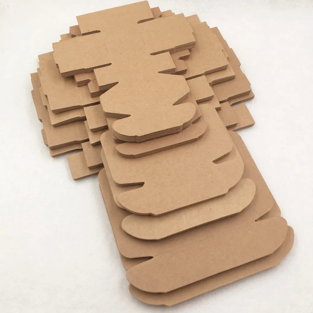 50Pcs/Lot Gift Box Kraft Paper Jewelry Boxes Blank Carry Case Jewelry Accessory Packaging Handmade Cardboard Display Paper Boxes