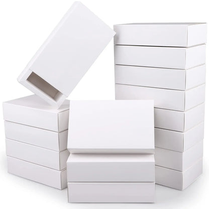20Pcs Kraft Paper Gift Box Wedding Party Cookie Candy Boxes with Clear PVC Window Soap Jewelry Display Drawer Packaging Boxes