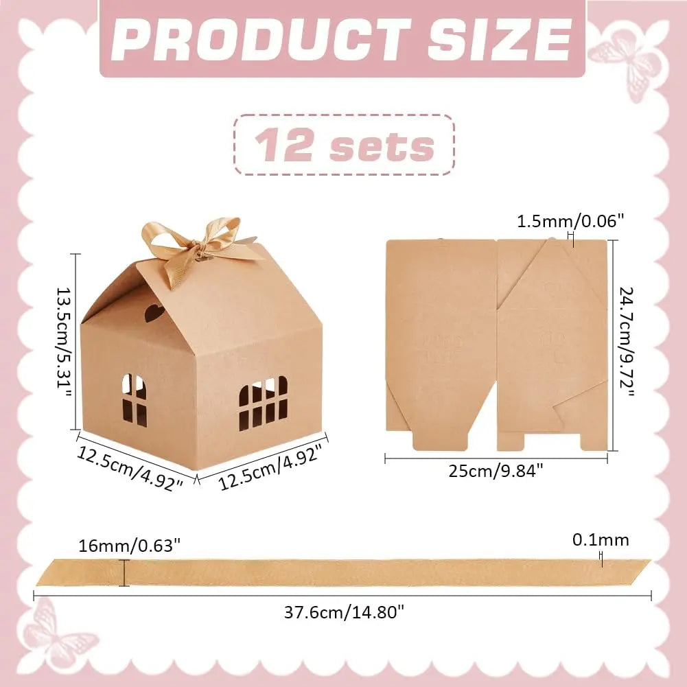 24 Pcs Rectangle Jewelry Box, 3.1X2X1" Tan Cardboard Jewelry Boxes Kraft Paper Gift Packaging Boxes Christmas Gift Paper