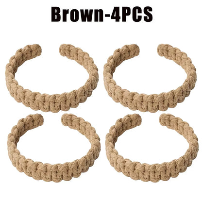Jute Curtain Tiebacks Braided Natural Rope Holdbacks Adjustable Window Decor Woven Boho Style Coastal Home Accent