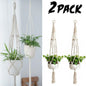 Macrame Plant Hanger Set of 2 - Large Jute, 41 in