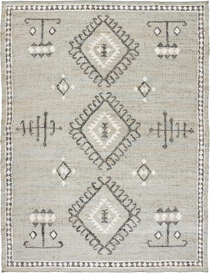SAFAVIEH Area Rug 8X10 - Kilim Collection - Large - Blue & Black, Flat Weave Jute Design, Ideal for Living Room, Bedroom, Office, Dining Space (KLM762M)