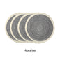 4Pcs/Set Hot Selling Fringe Eco-Friendly Household Non-Slip Morden Style Table Woven Placemats Polyester round Mat
