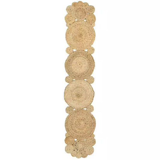 Natural Tan/Beige 1 Ft. 4 In. X 6 Ft. 8 In. Organic Jute Table Runner