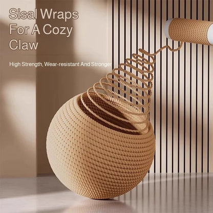 1PCS Jute Ball Cat Toy - Pet Scratching Tool with Jute Rope Durable Indoor Play Toy for Cats